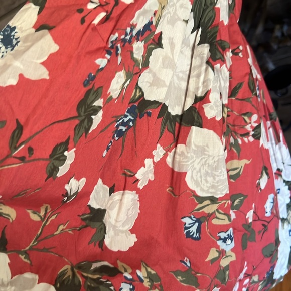 Corset Drop-waist skirt red floral Abercrombie L - Picture 7 of 9
